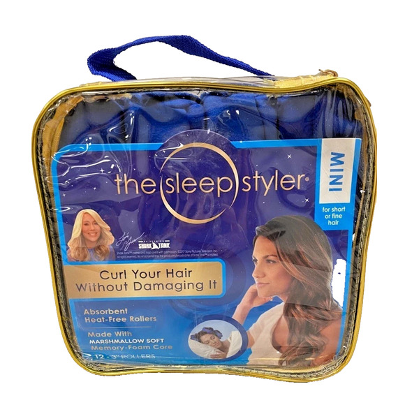 THE SLEEP STYLER MINI FOR SHORT OR FINE HAIR 12 - 3" ROLLERS SHARK TANK - NEW - Picture 1 of 6